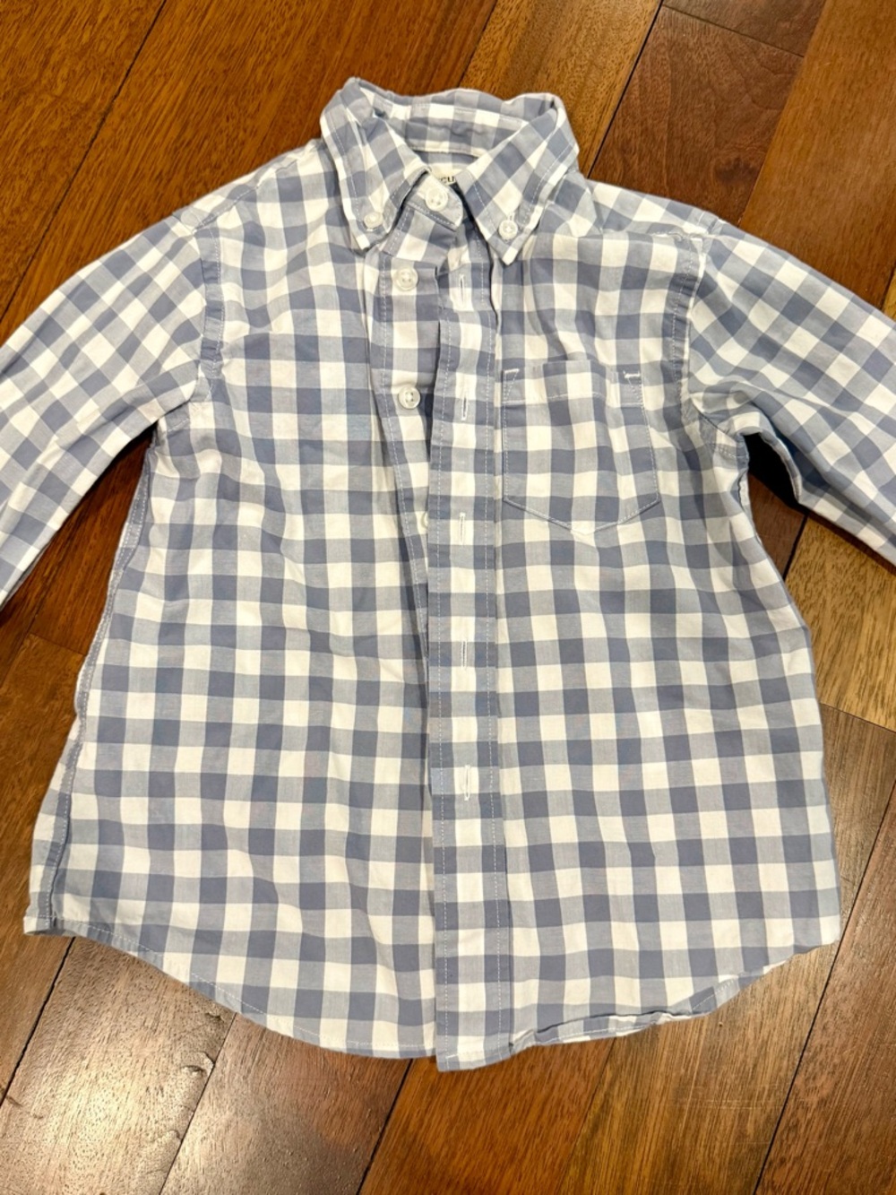 Crewcuts Blue & White Gingham Button-Down Shirt Sz 2T